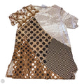 Top Short Sleeve By Chicos In Brown & White, Size: S