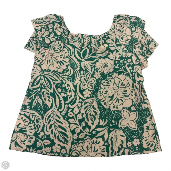Top Short Sleeve By Clothes Mentor In Cream & Green, Size: S
