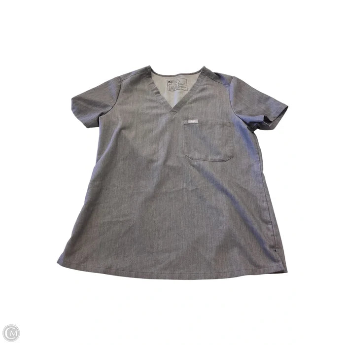 Top Short Sleeve By Figs In Grey, Size: S