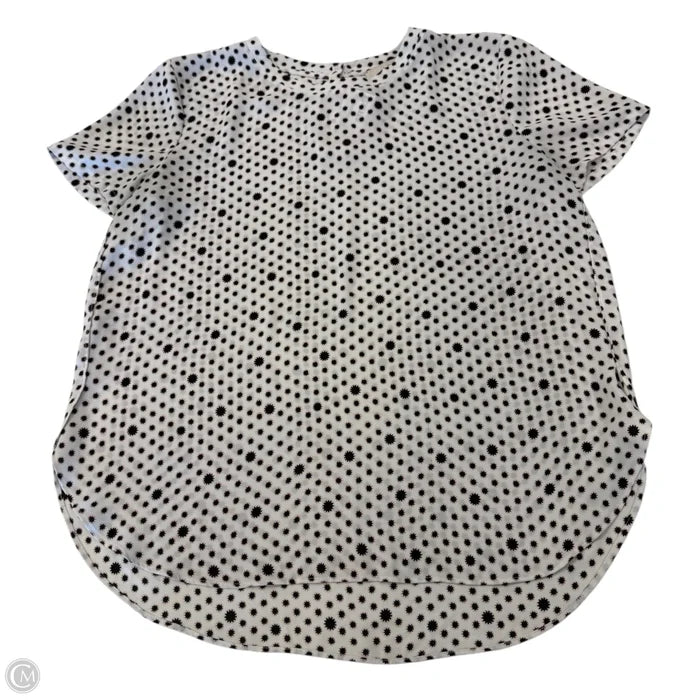Top Short Sleeve By Loft In Black & White, Size: L