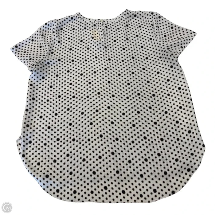 Top Short Sleeve By Loft In Black & White, Size: L