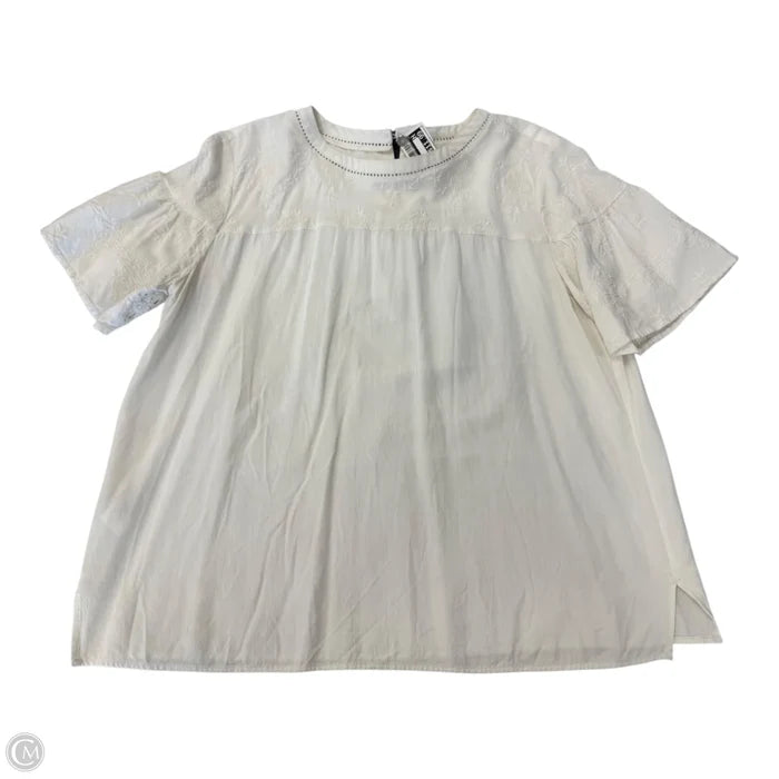Top Short Sleeve By Loft In Cream, Size: M
