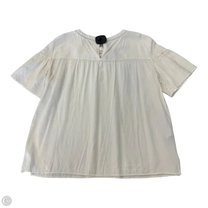 Top Short Sleeve By Loft In Cream, Size: M