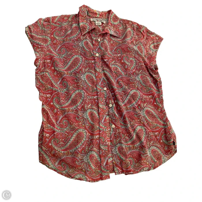 Top Short Sleeve By Polo Ralph Lauren In Green & Pink, Size: Xl