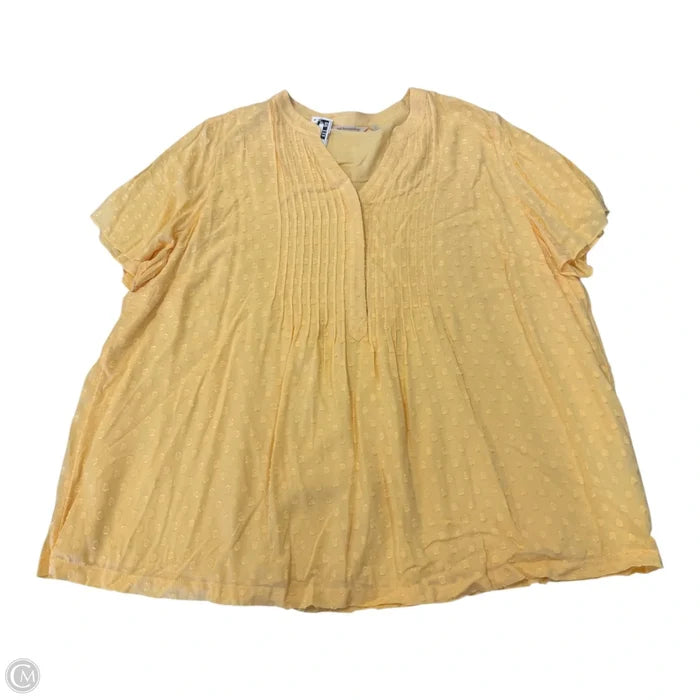 Top Short Sleeve By Soft Surroundings In Yellow, Size: 3x