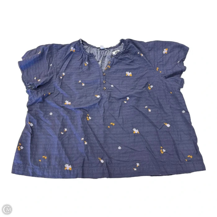 Top Short Sleeve By Sonoma In Floral Print, Size: 3x