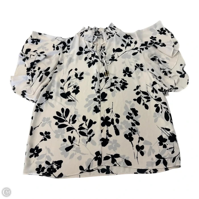 Top Short Sleeve By Tahari In Black & White, Size: S