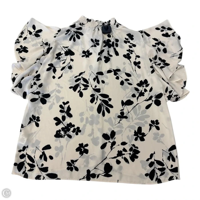 Top Short Sleeve By Tahari In Black & White, Size: S