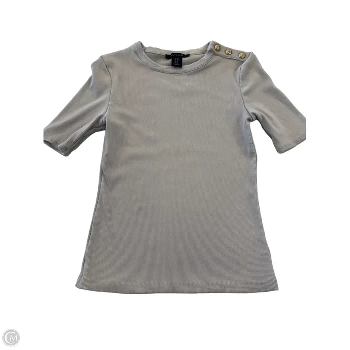 Top Short Sleeve By Tahari In Gold & Tan, Size: Xs