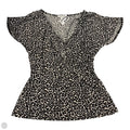 Top Short Sleeve By White House Black Market In Animal Print, Size: M