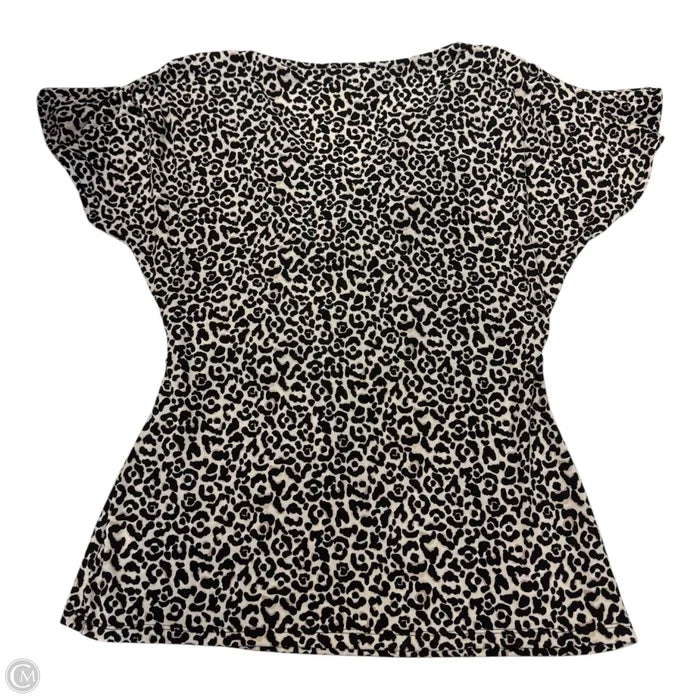 Top Short Sleeve By White House Black Market In Animal Print, Size: M
