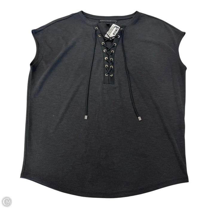 Top Short Sleeve By White House Black Market In Black, Size: S