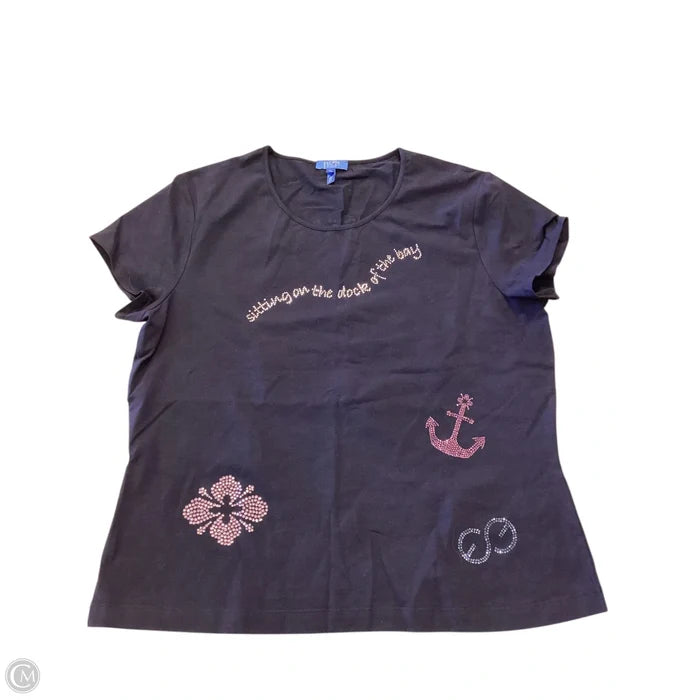 Top Short Sleeve Designer By Escada In Nautical Print, Size: Xl