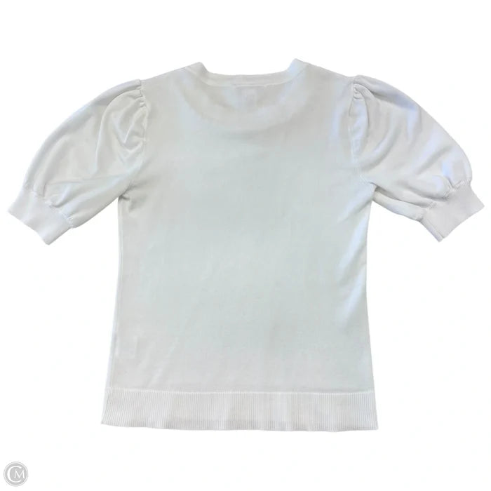 Top Short Sleeve Designer By Halston In White, Size: Xs