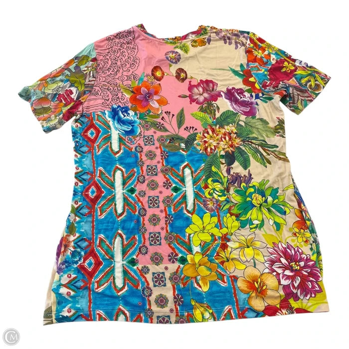 Top Short Sleeve Designer By Johnny Was In Multi-colored, Size: S
