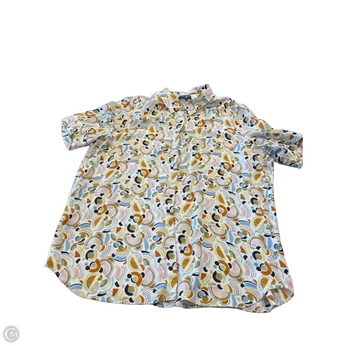 Top Short Sleeve Designer By Lafayette 148 In Geometric Pattern, Size: Xl