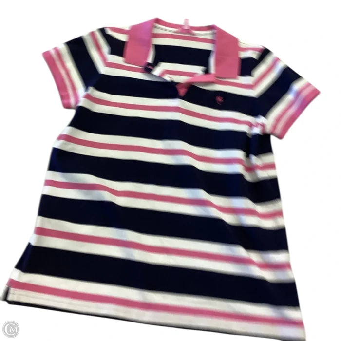 Top Short Sleeve Designer By Lilly Pulitzer In Blue & Pink, Size: Xl