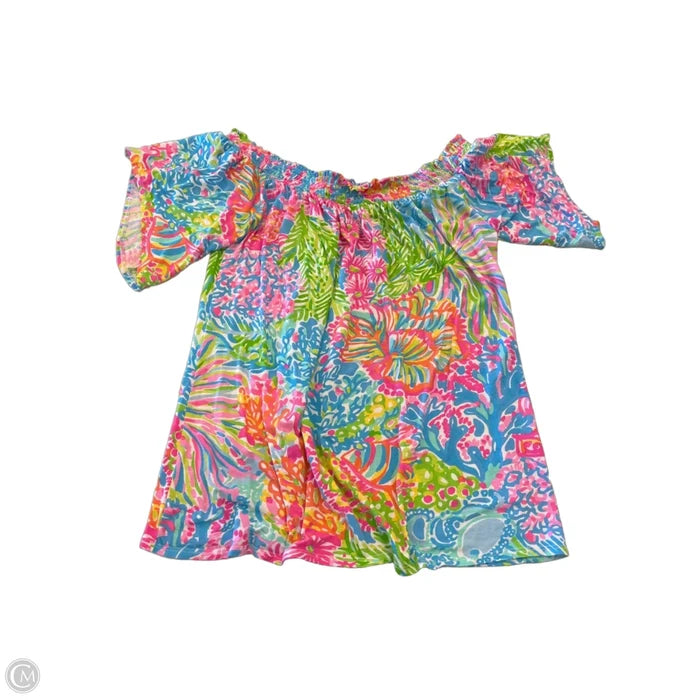 Top Short Sleeve Designer By Lilly Pulitzer In Multi-colored, Size: L