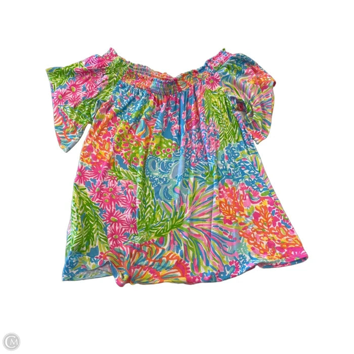 Top Short Sleeve Designer By Lilly Pulitzer In Multi-colored, Size: L