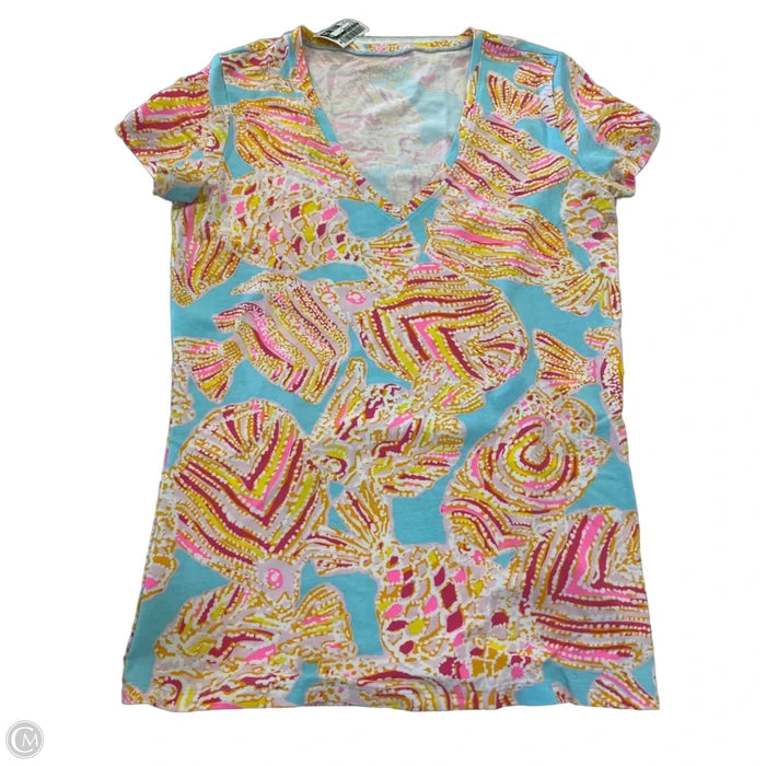 Top Short Sleeve Designer By Lilly Pulitzer In Multi-colored, Size: Xs