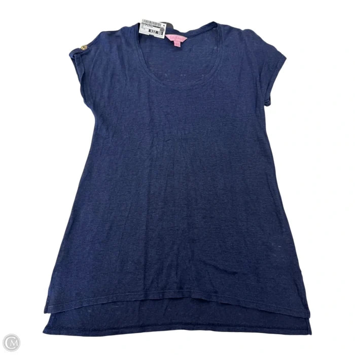 Top Short Sleeve Designer By Lilly Pulitzer In Navy, Size: Xs