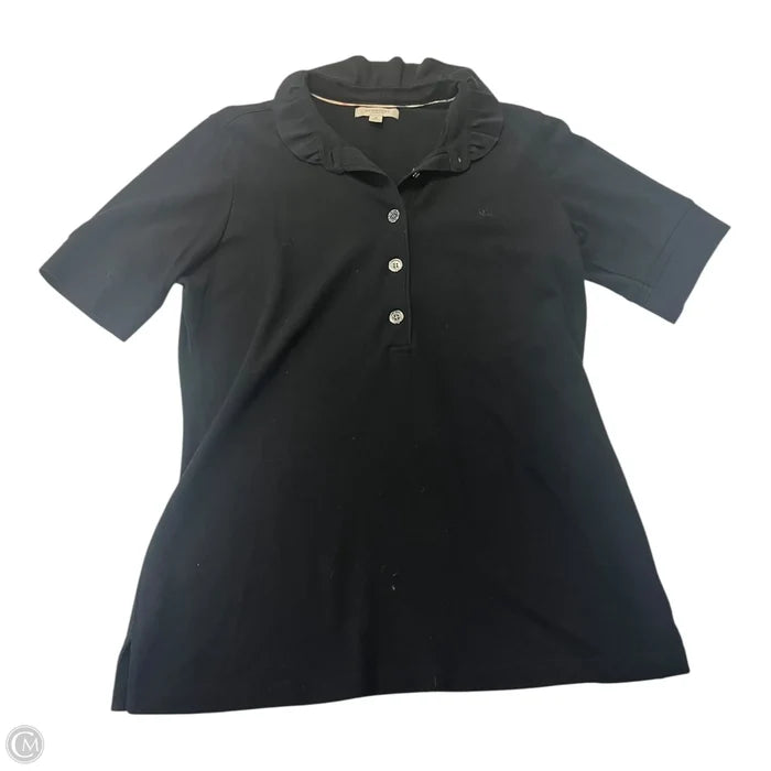 Top Short Sleeve Luxury Designer By Burberry In Black, Size: M