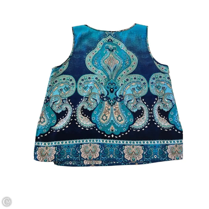 Top Sleeveless By Chicos In Paisley Print, Size: L