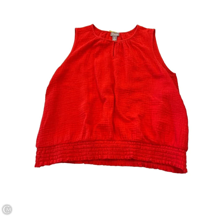 Top Sleeveless By Chicos In Red, Size: L