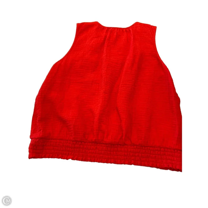 Top Sleeveless By Chicos In Red, Size: L