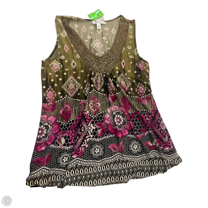 Top Sleeveless By Dressbarn In Green & Purple, Size: Mp