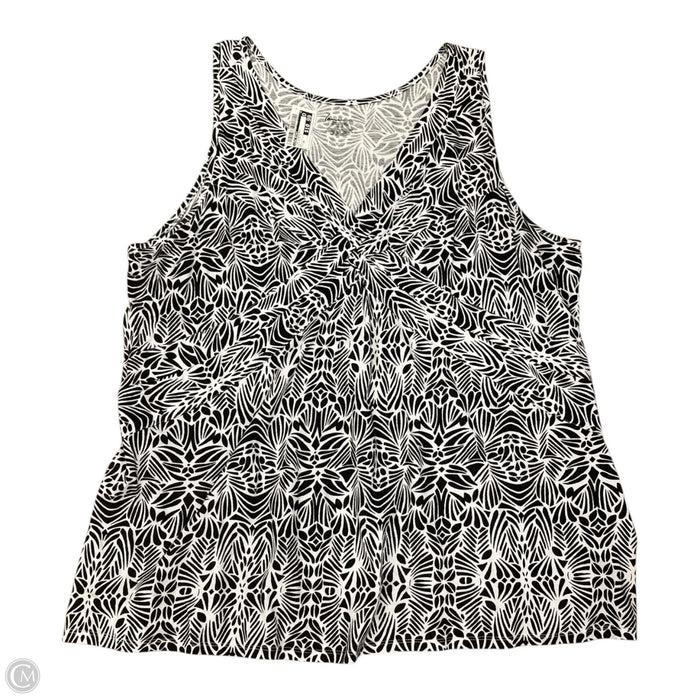 Top Sleeveless By Lane Bryant In Blue & White, Size: 3x