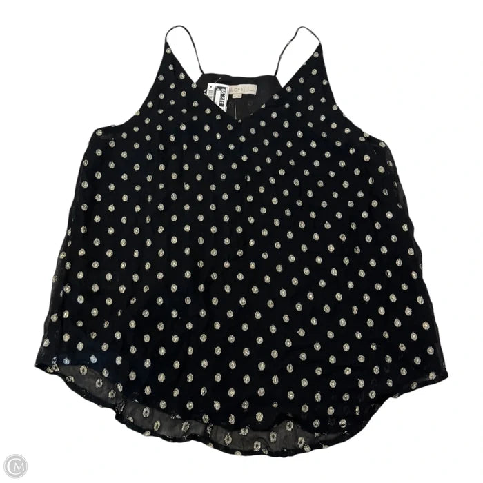 Top Sleeveless By Loft In Black & Gold, Size: Sp