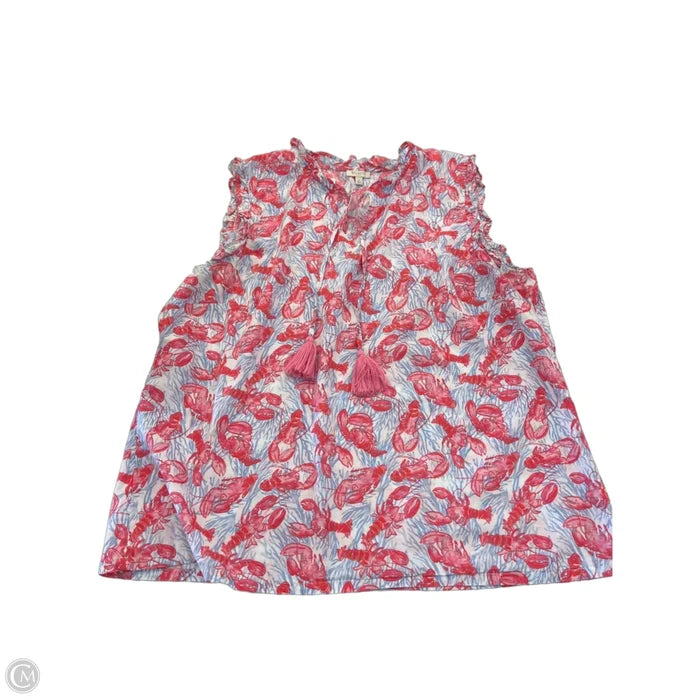 Top Sleeveless By Talbots In Blue & Red, Size: Xl
