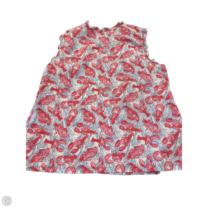 Top Sleeveless By Talbots In Blue & Red, Size: Xl