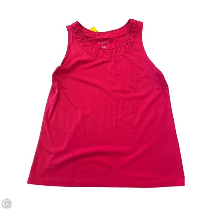 Top Sleeveless By Talbots In Plaid Pattern, Size: M