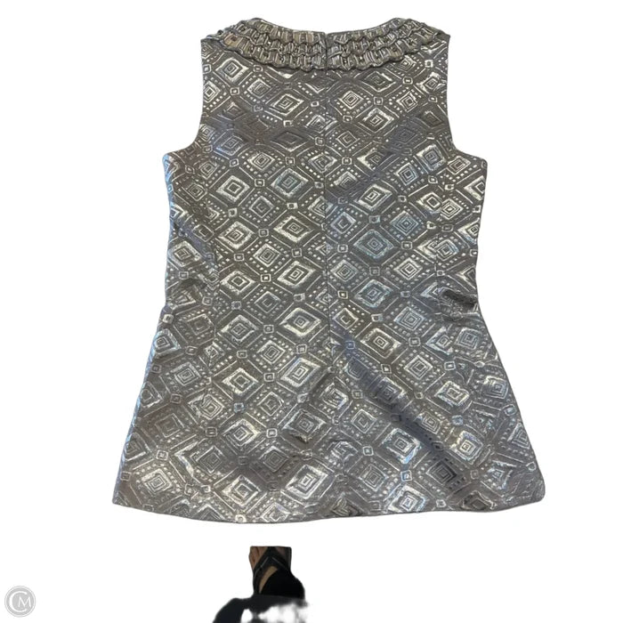 Top Sleeveless Designer By Tory Burch In Silver, Size: 2