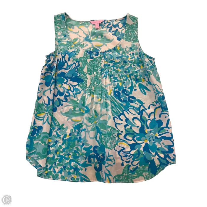Top Sleeveless Designer By Lilly Pulitzer In Blue & White, Size: Xs