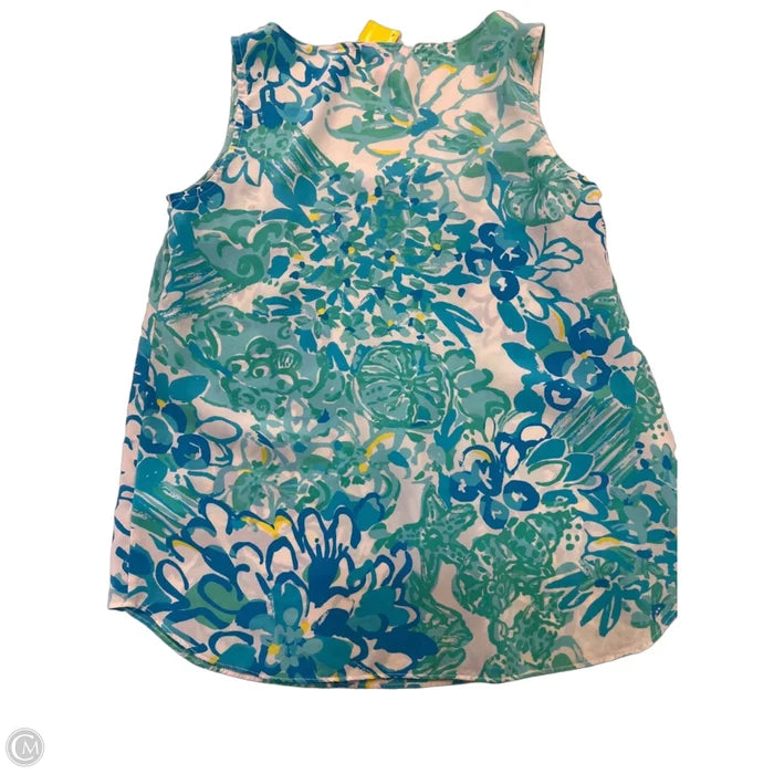 Top Sleeveless Designer By Lilly Pulitzer In Blue & White, Size: Xs