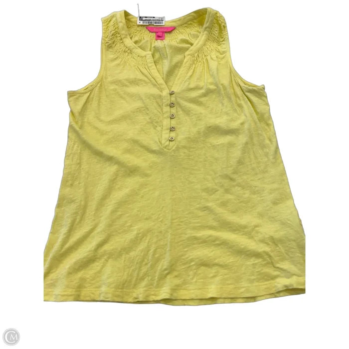 Top Sleeveless Designer By Lilly Pulitzer In Yellow, Size: Xs