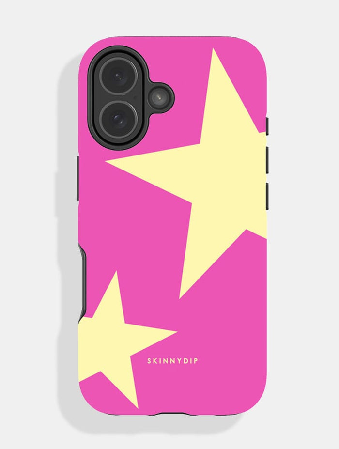 Two Stars Dark Pink & Yellow Ultra Protective iPhone Case Phone Cases Skinnydip London