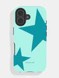 Two Stars Double Turquoise Dark Ultra Protective iPhone Case Phone Cases Skinnydip London