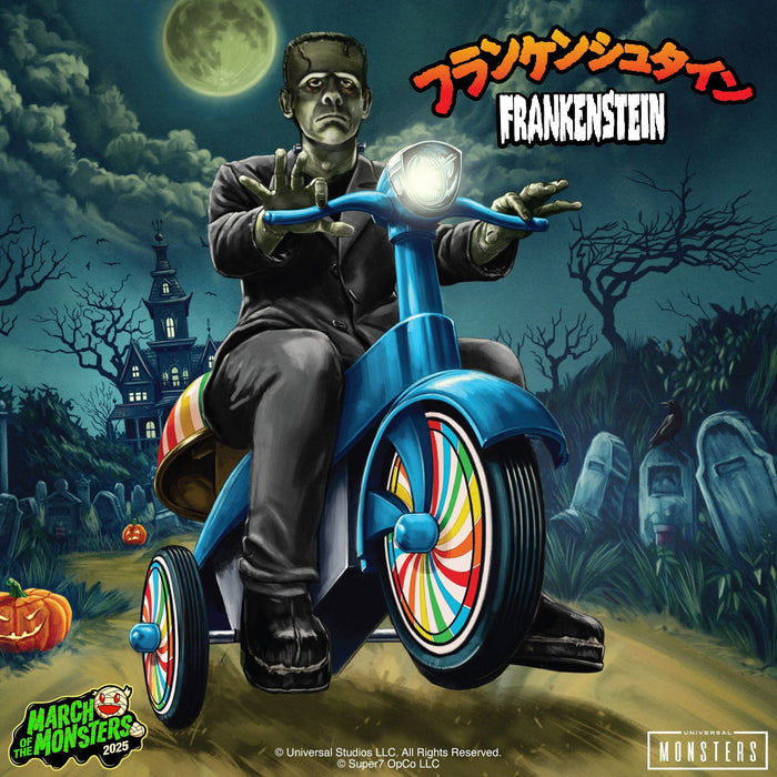 Universal Monsters Super Cycles - Frankenstein (Black w/ Blue Trike)