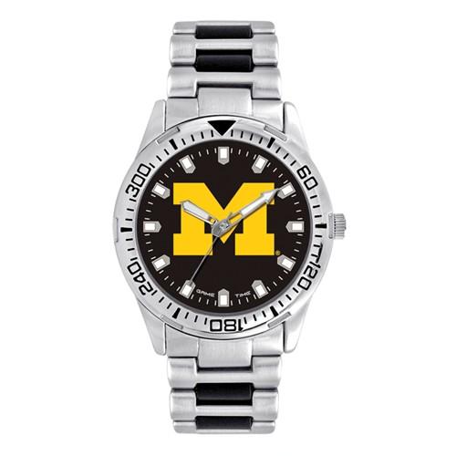 University of Michigan Logo Mens Heavy Hitter Watch - Bracelet - Color Logo - XWM2779_ab279373-559d-4c64-a8b8-ed29dd4fa6cf