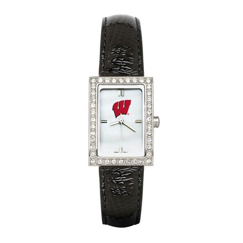 University of Wisconsin Womens Allure Watch - Crystal Bezel - Leather Strap - UWI133_ae1555e3-c58d-4ade-b1e3-f20ca4f71ac9
