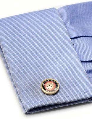 U.S. Marine Core Emblem Cufflinks - Gold Plated - Bullet Back - Enamel - PD-USMC-GLB_f4949c30-0205-46f6-8f45-0e8a7e7a8869