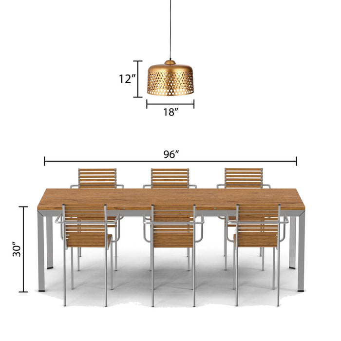 Veda 18"W Antique Brass Cutout Dome Pendant Light