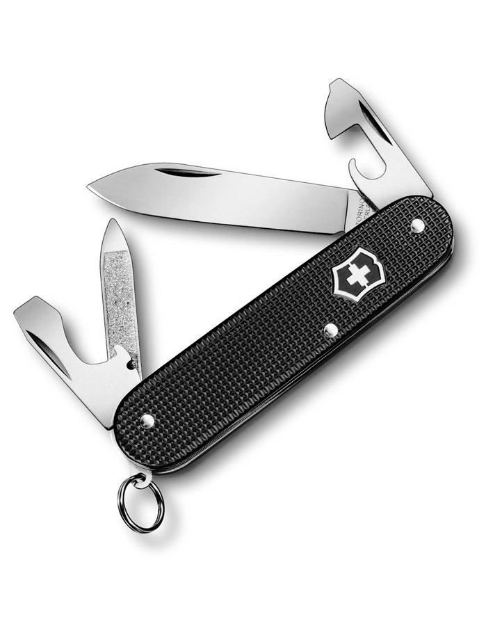 Victorinox Swiss Army Cadet - Black Alox, Ribbed - 9 Tools - Engravable - 53044