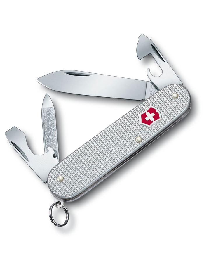 Victorinox Swiss Army Cadet -  Silver Alox, Ribbed - 9 Tools - Engravable - 53042
