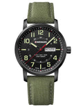 Wenger Mens Attitude Military Time Watch - Green Layered Strap - Day/Date Window - 01.1541.104
