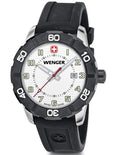 Wenger Mens Roadster Watch - Stainless Steel - White Dial - Black Silicone Strap - 01.0851.109